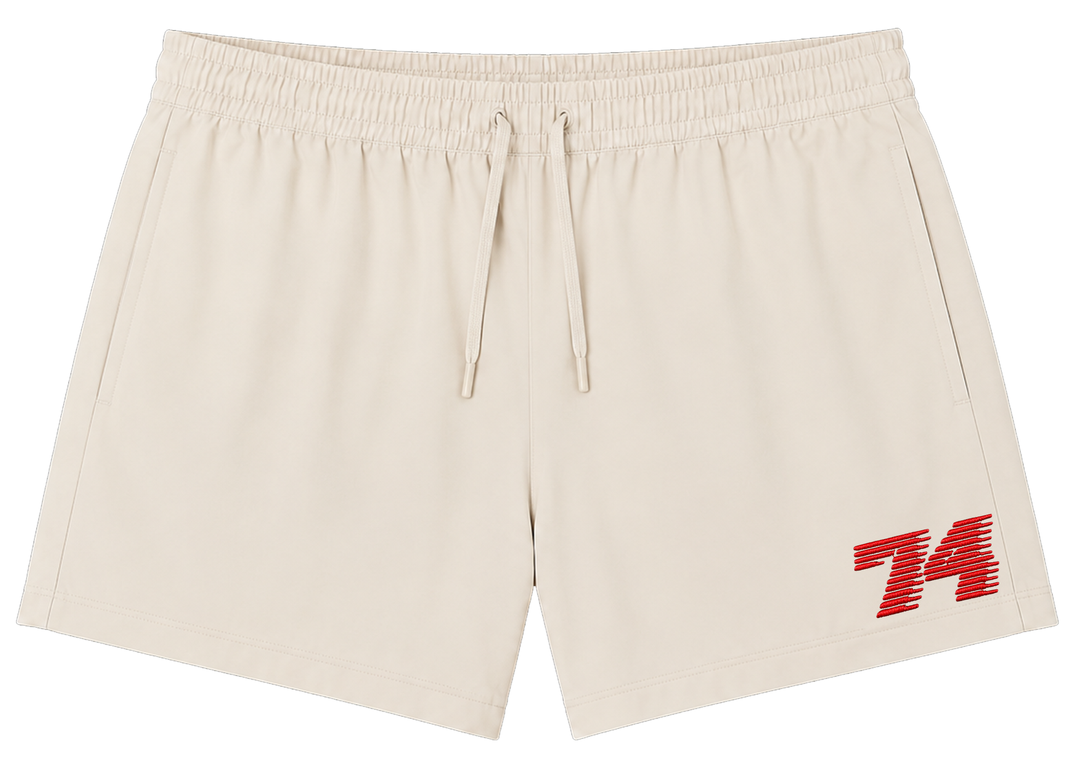 Cream Collegiate Running Shorts