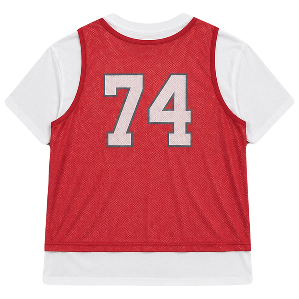 Red Jersey Double Tee