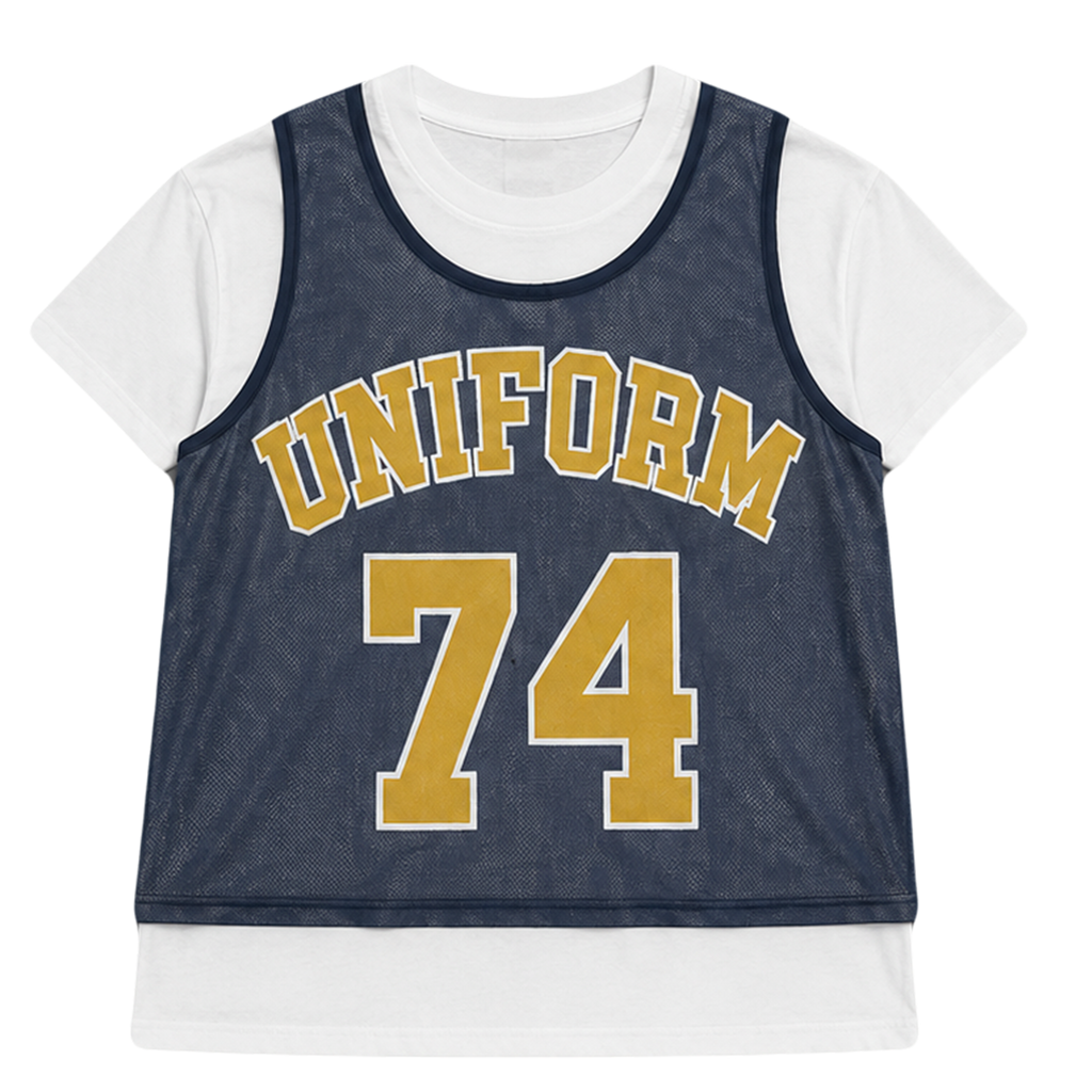 Navy Jersey Double Tee