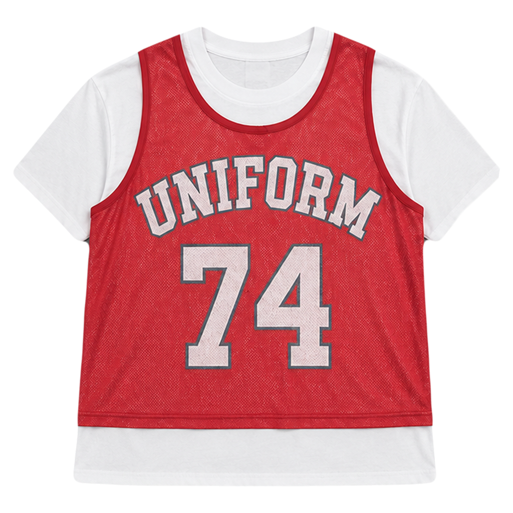 Red Jersey Double Tee