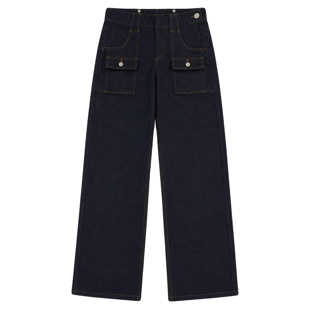 Side Zip Raw Denim
