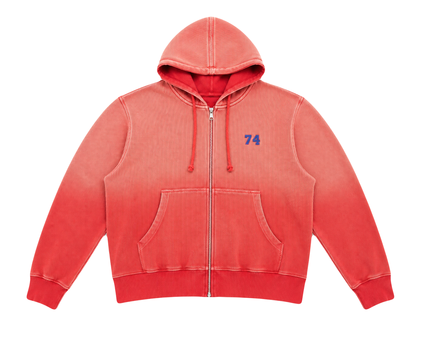 Faded Waffle knit Zip-up